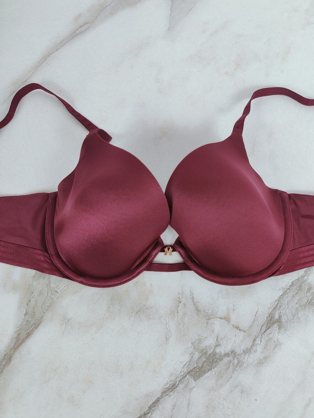 Savage X Fenty Microfiber Underwire Lightly Lined T-shirt Bra, Burgundy, Sz 34B